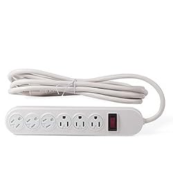 Uninex 10 Ft Power Strip with 6 (Six) Grounded Outlets & Breaker On/Off Switch