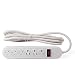 Uninex 10 Ft Power Strip with 6 (Six) Grounded Outlets & Breaker On/Off Switch