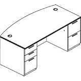 Arrive Bow Front Double Pedestal Desk, Shaker Cherry (HONVW072DC1Z9FF) Category: Wood Desks