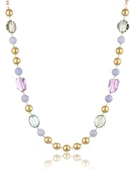 Deborah Grivas Designs Crystal and Jade Mixed Media Necklace, 36"