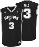 Youth Small (8) NBA San Antonio Spurs #3 George Hill Black Throwback Basketball Jersey
