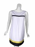 ALVIN VALLEY Silk Block Shift Dress in White