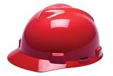 MSA V-Gard Hard Hat w/ Ratchet Suspension, Red