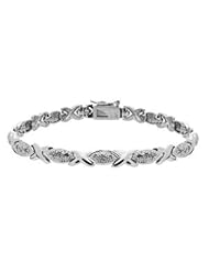Hearts and Kisses Sterling Silver and Diamond Bracelet
