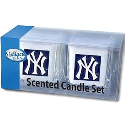 New York Yankees 2 pack of 2"x2" Candle Sets - MLB Baseball Fan Shop Sports Team Merchandise