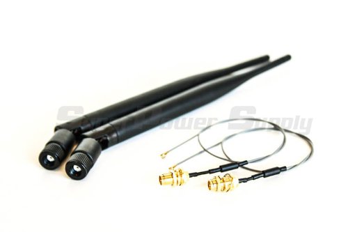 Super Power Supply® 2 x 6dBi RP-SMA Dual Band 2.4GHz 5GHz + 2 x 8in / 20cm U.fl / IPEX Cable Antenna Mod Kit No Soldering for Wireless Routers Linksys Cisco E2000 E2500 EA2700 E3000 EA3500 E4200 EA4500 EA6200 WRT310N WRT320N WRT330N WRT400N WRT610N WRT54GS2 Belkin F7D8301 Netgear N600 N750 N900 WN2500RP WNDR3300 WNDR3400 WNDR3700 v.2 v.3 WNDR3800 WNDR4000 WNDR4500 WNR834B v. 1 v.2 WNR2000 WNR2200 DGND3700 v.1 v.2 D-Link DIR-655 Buffalo WZR-HP-G450H Mini PCIe Cards Network Extension Bulkhead Pigtail PCI WiFi WAN Repeater Save 61% Super Power Supply® 2 x 6dBi RP-SMA Dual Band 2.4GHz 5GHz + 2 x 8in / 20cm U.fl / IPEX Cable Antenna Mod Kit No Soldering for Wireless Routers Linksys Cisco E2000 E2500 EA2700 E3000 EA3500 E4200 EA4500 EA6200 WRT310N WRT320N WRT330N WRT400N WRT610N WRT54GS2 Belkin F7D8301 Netgear N600 N750 N900 WN2500RP WNDR3300 WNDR3400 WNDR3700 v.2 v.3 WNDR3800 WNDR4000 WNDR4500 WNR834B v. 1 v.2 WNR2000 WNR2200 DGND3700 v.1 v.2 D-Link DIR-655 Buffalo WZR-HP-G450H Mini PCIe Cards Network Extension Bulkhead Pigtail PCI WiFi WAN Repeater