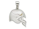 Sterling Silver Minnesota Vikings Enameled Helmet Charm LIFETIME WARRANTY
