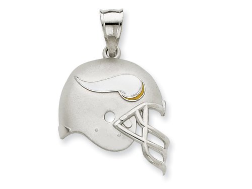 Sterling Silver Minnesota Vikings Enameled Helmet Charm