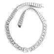 Rhodium Plated Brass Necklaces with Clear CZ, 18 Inches