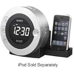 Sony ICFCD3iP CD Clock Radio for iPod and iPhone (Silver)