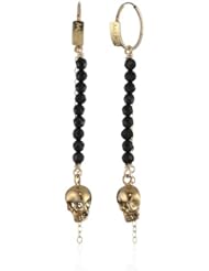 Mima "Aretes" Onyx and Gold-Plated Gold-Filled Earrings