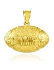 10k Gold Football Sports Charm Pendant