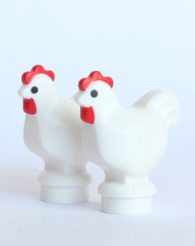 LEGO® City - 2 White Chickens - Farm Animals