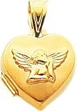 31vSSJiq4hL. SL160  14K Yellow Gold Angel Heart Locket Pendant Jewelry