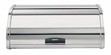 Brabantia Roll Top Bread Bin with T,C,S canister set Brilliant Steel