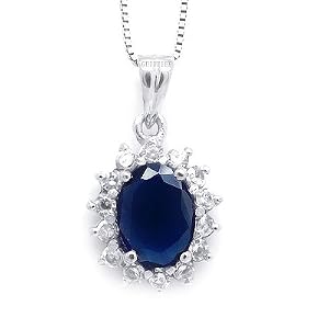 100% Genuine 8mmX6mm Sapphire Grade AAA CZ Diamonds 925 Silver White Gold Plating LUXURY Necklace Gem Jewellery