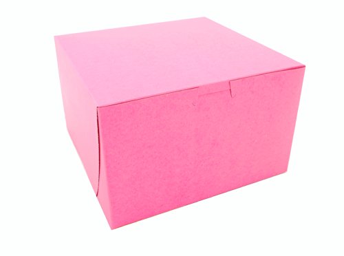 Southern Champion Tray 0845 Pink Paperboard Non-Window Lock-Corner Bakery Box, 8