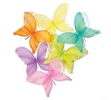 Set Of 6 Large Decorative Hanging Butterflies With Glitter And Gem Accents For Home Decor,Events, Wedding Decorations