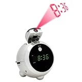 Jense AM/FM Projection Clock Radio – Silver (JCR-222)