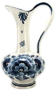 Pitcher - Delft Blue - De Wit, Blue 7.5" Bulb Flower ST Pitcher (De Wit Delfts Blauw Bloemen Waterkan)