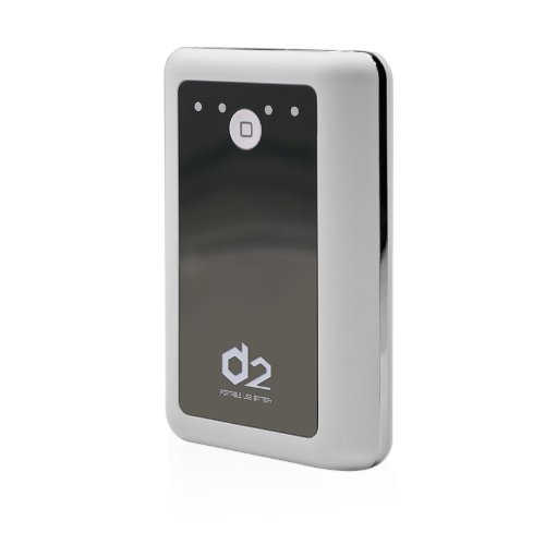 D2 Portable USB Battery 8400 mAh Dual Charging with Battery Indicator and LED Flashlight Capability - White (EP-8400B_WH)