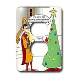 Rich Diesslins Funny Christmas Cartoons - Supermans Christmas - Light Switch Covers - 2 plug outlet cover