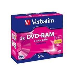 Verbatim 43493 3x DVD-RAM 9.4 GB Jewel Cased�(Pack of 5)
