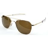 American Optical Flight Gear Original Pilot Sunglasses, Gold Frame, Polarized High Contrast 30083