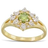 18K Yellow Gold 0.270ct Diamond & White Diamond Ring - Size N