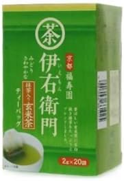 Ujinotsuyu Iyemon Genmaicha with Matcha (Japanese Brown Rice Tea with Green Tea Powder) - 1.4 oz - 25 Tea Bags by FantasticTea