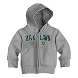 Oakland Athletics Infant Zip Hood by Soft as a Grape - Heather Grey 12 Months