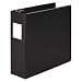 Wilson Jones Heavy Duty Round Ring Binder with Label Holder, 3-Inch Capacity, 8.5" x 11" Sheet Size, Black (364-49NB)