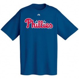 Majestic Philadelphia Phillies Royal Blue Wordmark T-shirt (XX-Large) at Amazon.com