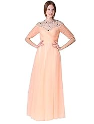 Tulle  Floor Length Elbow Length Sleeves Evening Dress  With Rhinestones