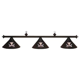 UVA Virginia Cavaliers 3pc BLACK METAL SHADE POOL TABLE LIGHT LAMP