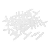 Como Fish Tank White Plastic Air Valve Connector Inline Tubing 40 Pcs