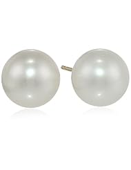 14k Yellow Gold Freshwater Cultured Pearl Stud Earrings (8-8.5mm)