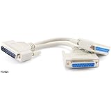 CablesOnline 8 inch DB25 Parallel Male/Dual Female Y-Splitter Printer Cable (YS-005)