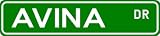 AVINA Street Name Sign ~ Family Lastname Sign ~ Gameroom, Basement, Garage Sign