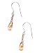 Pink Lustre Czech Fire Polished Drop with Swarovski Crystal Accent - Hand Fashioned Copper Wire Work; Sterling Silver French Earwires