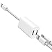(Apple MFi Certified) Dual Lightning iPhone Headphone Charger Splitter Adapter Compatible with iPhone 11 pro X Xs Max Xr 7 8 Plus iPad, Support Audio + Charge + Sync + Music Control (iOS 12 13)