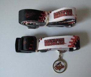 Baltimore Orioles Pet Accessories Set - Small (6' Leash, Collar, and ID Tag)