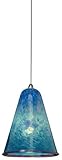 Blue Quick Connect Decorative Glass Bell Track Pendant Shade