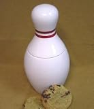 Bowling Pin Ceramic Cookie Jar