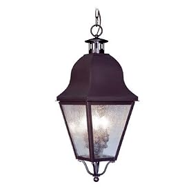 Livex 2557-07 Amwell Outdoor Chain Hung Lantern Bronze