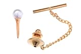 14k Yellow Gold Pearl Golf Tee Tie Tack