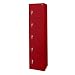 Sandusky Lee LF55151866-01 Red Steel Powder Coat 5 Tier Welded Storage Locker, 66" Height x 15" Width x 18" Depth, 5 Shelves