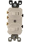 Leviton 5241-W 15 Amp, 120/277 Volt, Duplex Style Single-Pole/3-Way Ac Combination Switch, Commercial Grade, White