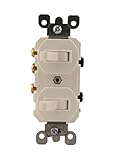 Leviton 5241-W 15 Amp, 120/277 Volt, Duplex Style Single-Pole/3-Way Ac Combination Switch, Commercia