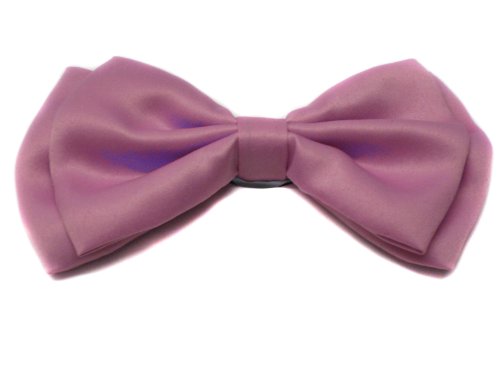 Solid Pink Tuxedo Bow Tie Pre Tied Plastic Clip